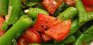 Salada de vagem com tomate